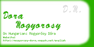 dora mogyorosy business card
